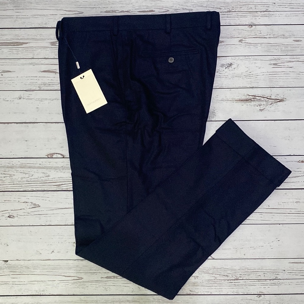 SuitSupply Navy Woolen Cuffed Pants